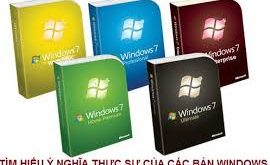 Các phiên bản của windows 7 người dùng có thể sử dụng