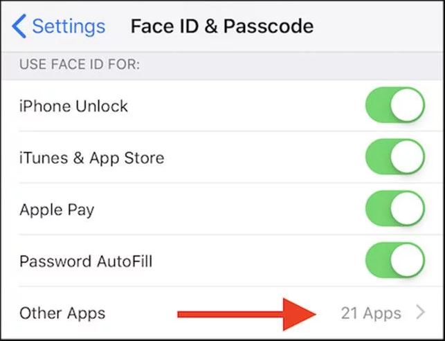 Cập nhật Vô hiệu hóa Face ID trên các ứng dụng của iPhone