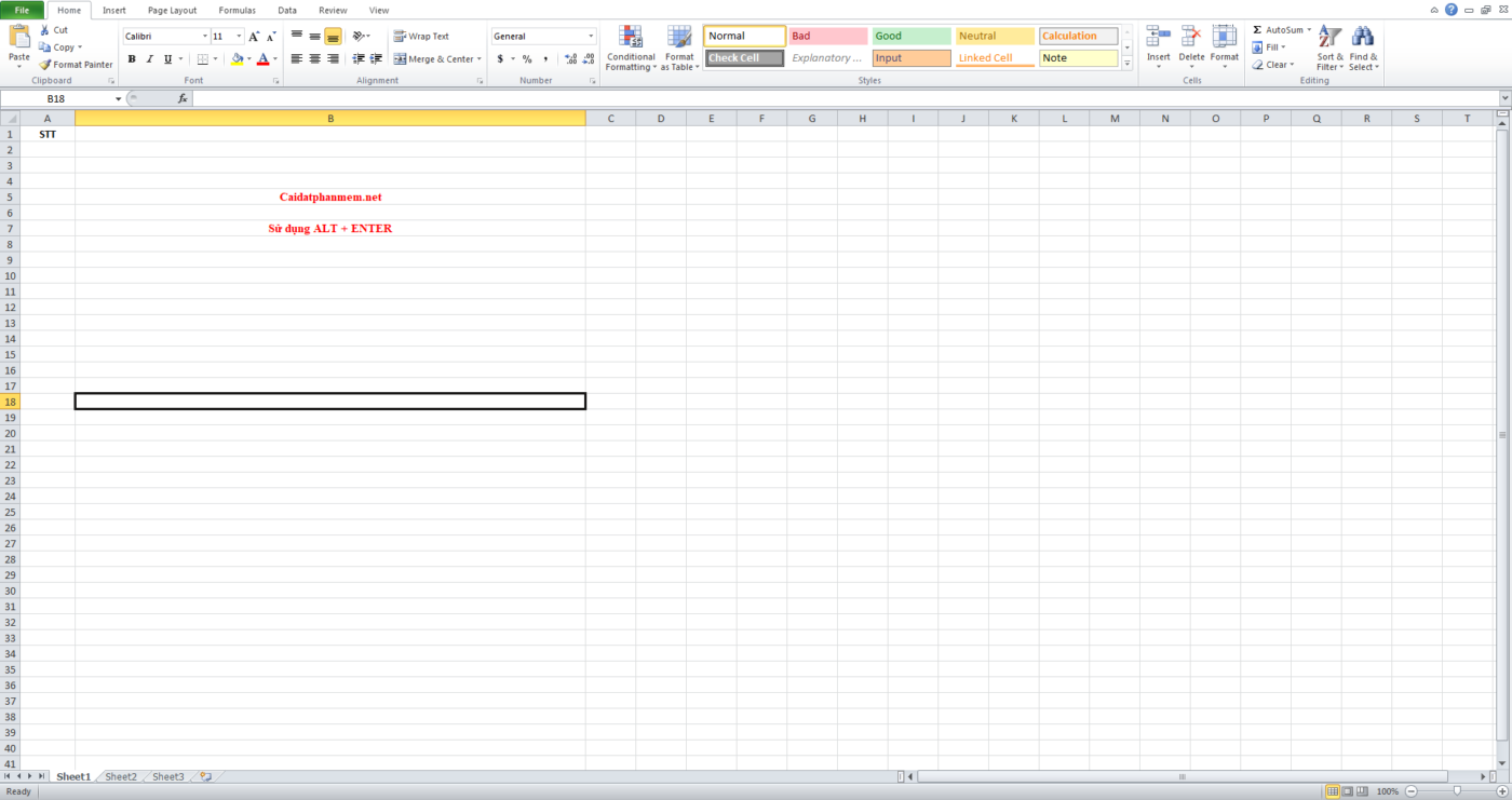 Hướng dẫn cách xuống dòng trong Excel