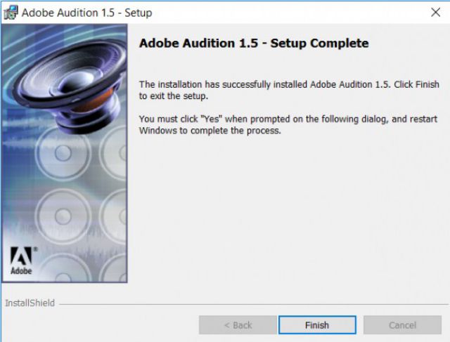Cài đặt Adobe Audition 1.5 hoàn thành
