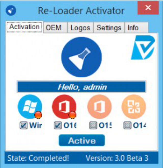 Reloader 3.0 - Công cụ Active Windows, Office hiệu quả