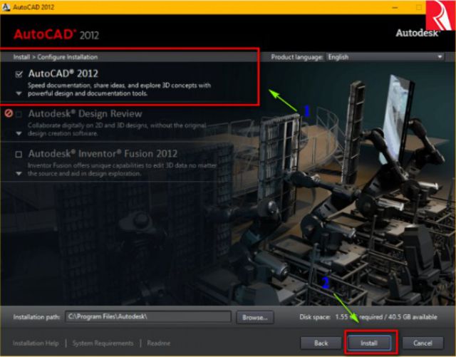 Cài đặt AutoCad 2012