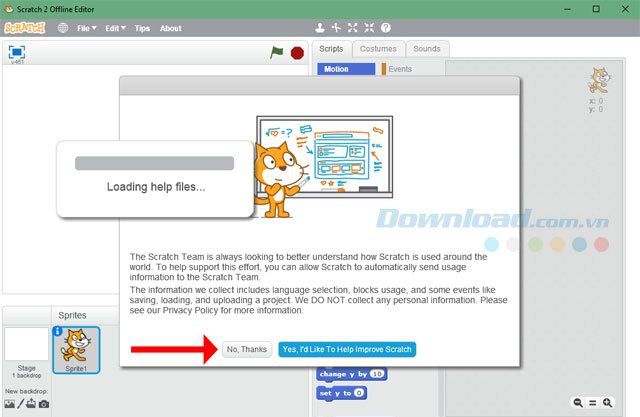 Download Scratch 2.0 và cài đặt hoàn tất