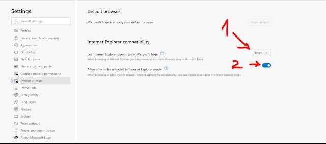 Fix lỗi Internet Explorer tự chuyển sang Microsoft Edge
