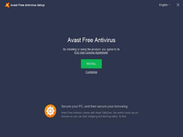 Giao diện cài đặt avast free antivirus
