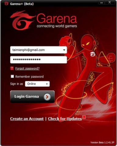Đăng nhập tài khoản Garena Plus