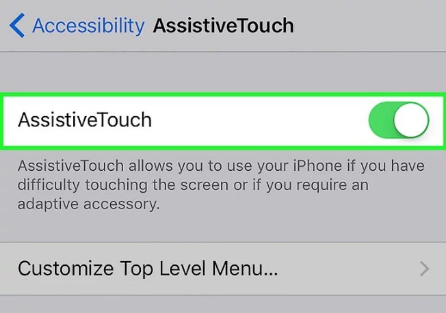 Kích hoạt AssistiveTouch