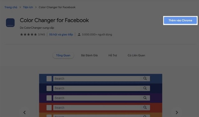 Tiện ích Color changer for Facebook