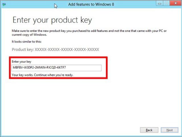 Nhập key win 8.1