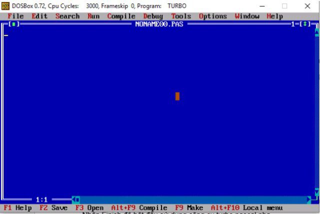 Giao diện lập trình Turbo Pascal