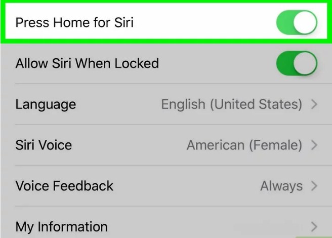 Kích hoạt Siri