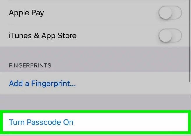Turn Passcode on