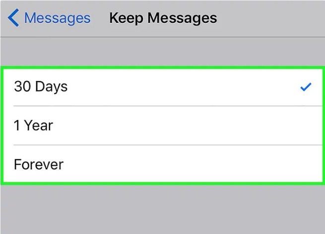 Tùy chỉnh lưu trữ tin nhắn iMessage