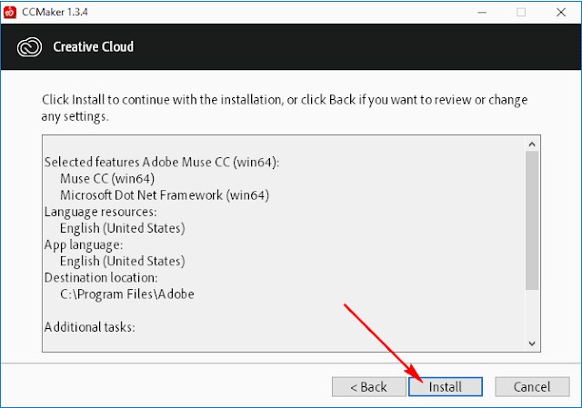 Cài đặt Adobe Muse CC 2018 thành công