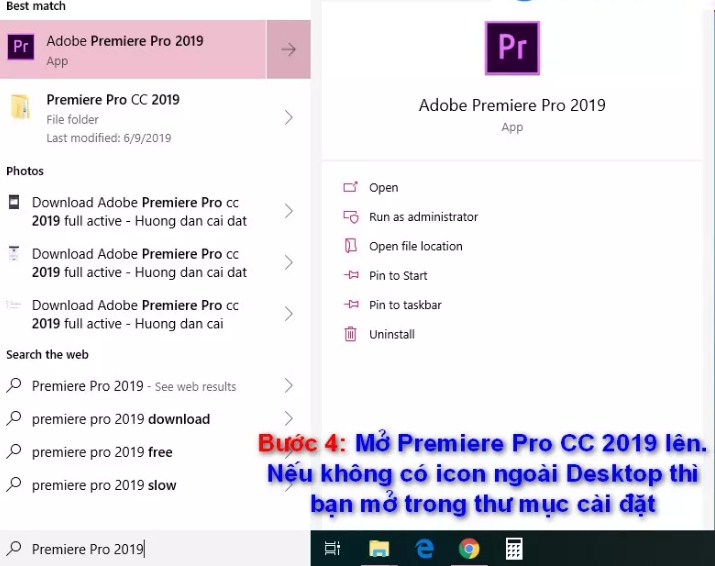 Khởi động Adobe Premiere Pro CC 2019