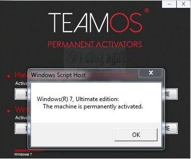 Active Windows bằng Teamos Activator