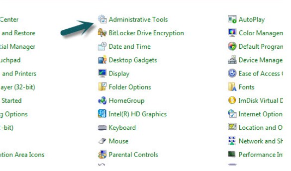 Start Menu > Control Panel > Administrative Tools