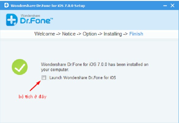 Cứu file đã xóa trên thiết bị Apple với Wondershare Dr.Fone 5 Bỏ tích và Next