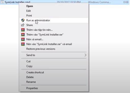 Mở “SymLink Installer.cmd” 