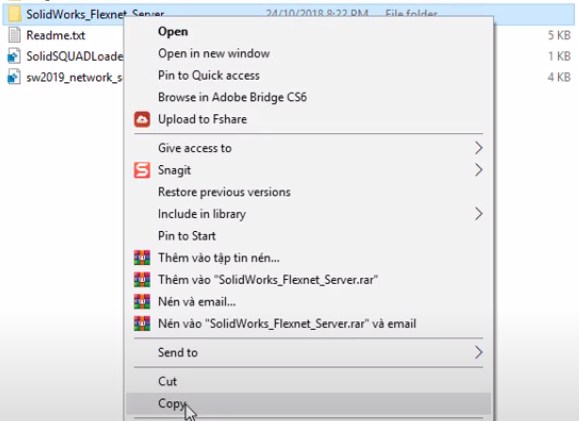 Copy thư mục “SolidWorks_Flexnet_Server”