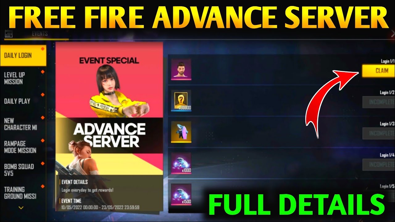 CẬP NHẬT DOWNLOAD FREE FIRE ADVANCE SERVER APK MỚI NHẤT!