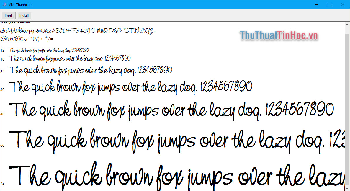 Font VNI viết tay