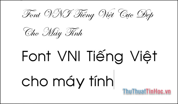 Bộ font VNI chuẩn dùng cho máy tính