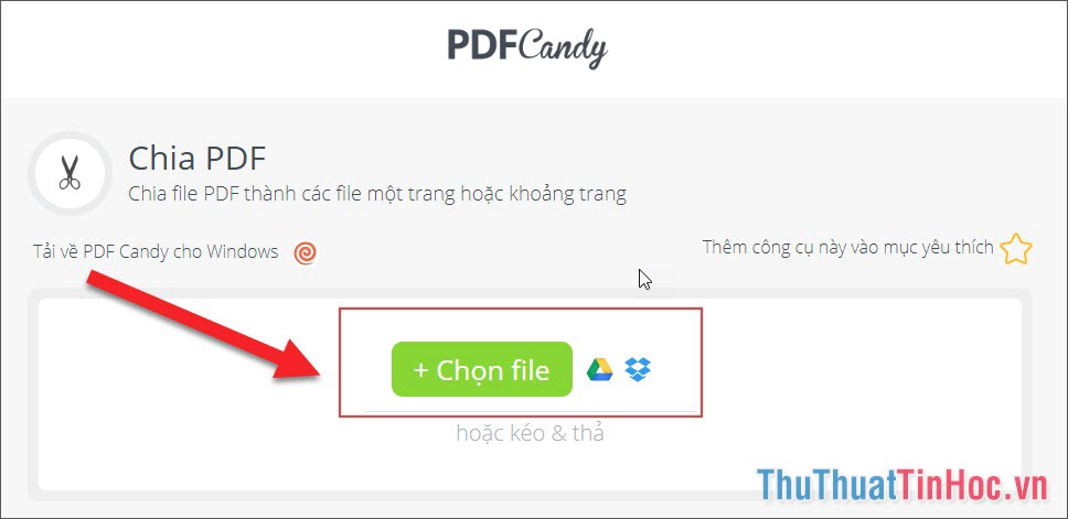 Chọn file từ máy tính, hoặc từ Google Driver, Dropbox