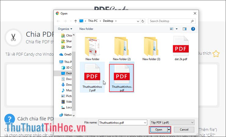 Mở file PDF của mình cần cắt ra