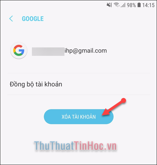 Chọn Xóa tài khoản 2