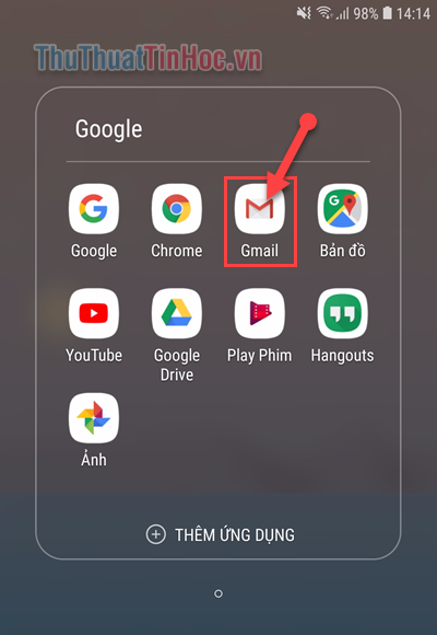 Mở ứng dụng Gmail