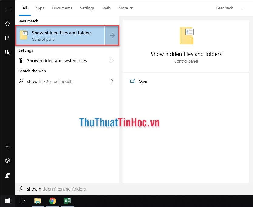 Show hidden files and folder