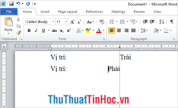 Sự khác biệt giữa Tab trái và Tab phải