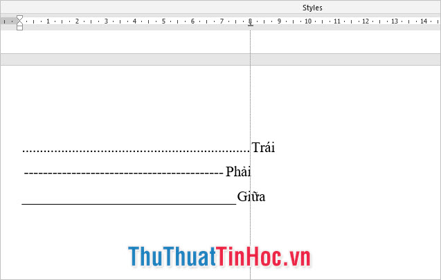 Các kiểu tùy chọn Tabs