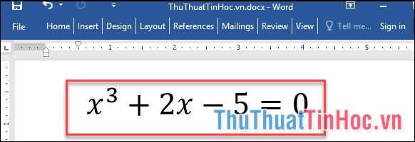 Kết quả khi điền chỉ số trên