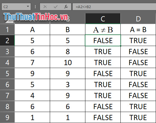 Chèn dấu khác dạng tính toán vào Excel