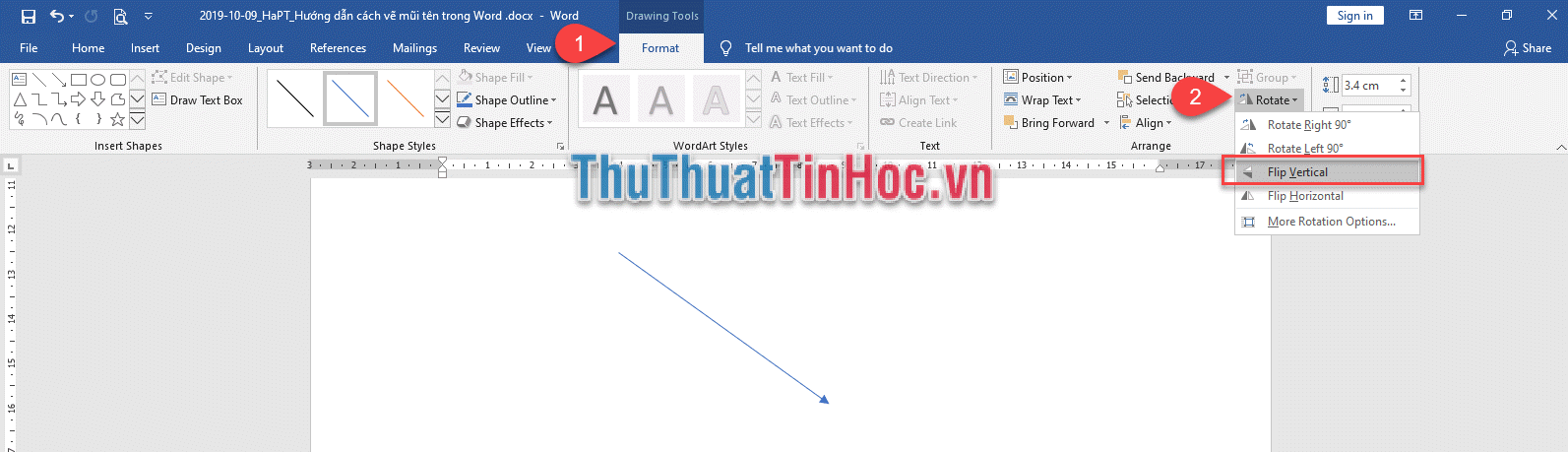 Chọn nút Rotate