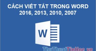 Cách viết tắt trong Word từ 2007 đến 2016