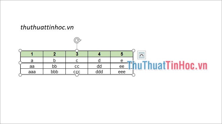 Dán bảng dữ liệu trong Excel vào Word