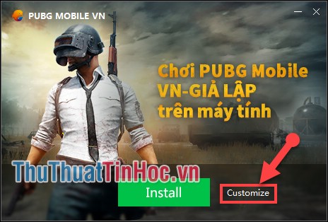 Mở file vừa mới tải xong, chọn Customize