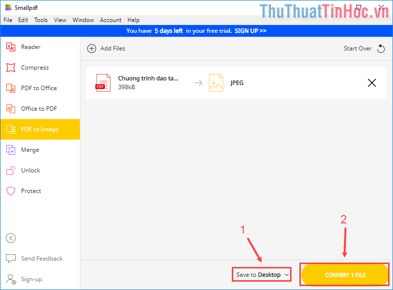 Chọn nơi lưu file ảnh đầu ra ở Save to rồi click vào Convert file