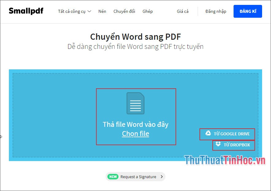 Chọn đầu vào cho file Word