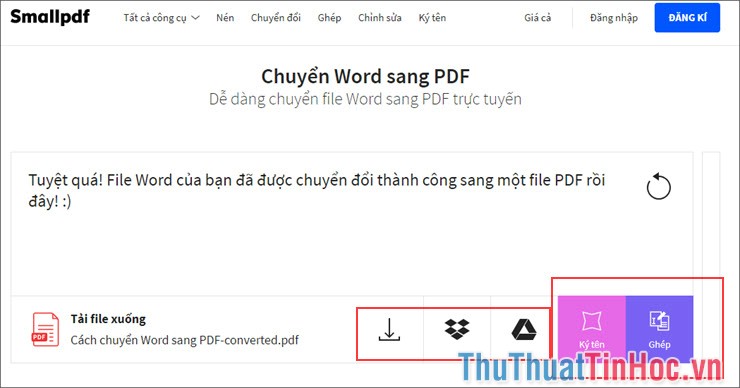 Phần mềm đã chuyển đổi xong