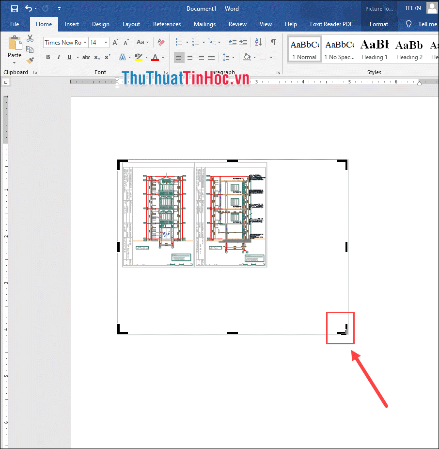 Kéo bốn góc của ảnh