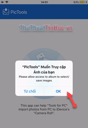 Cấp quyền truy cập ảnh