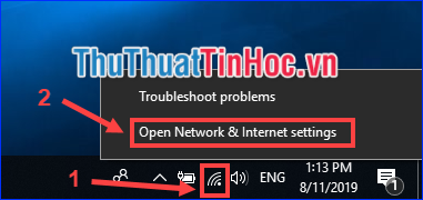 Chọn Open Network & Internet settings