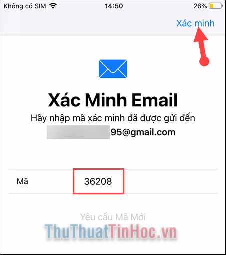 Nhập mã xác minh