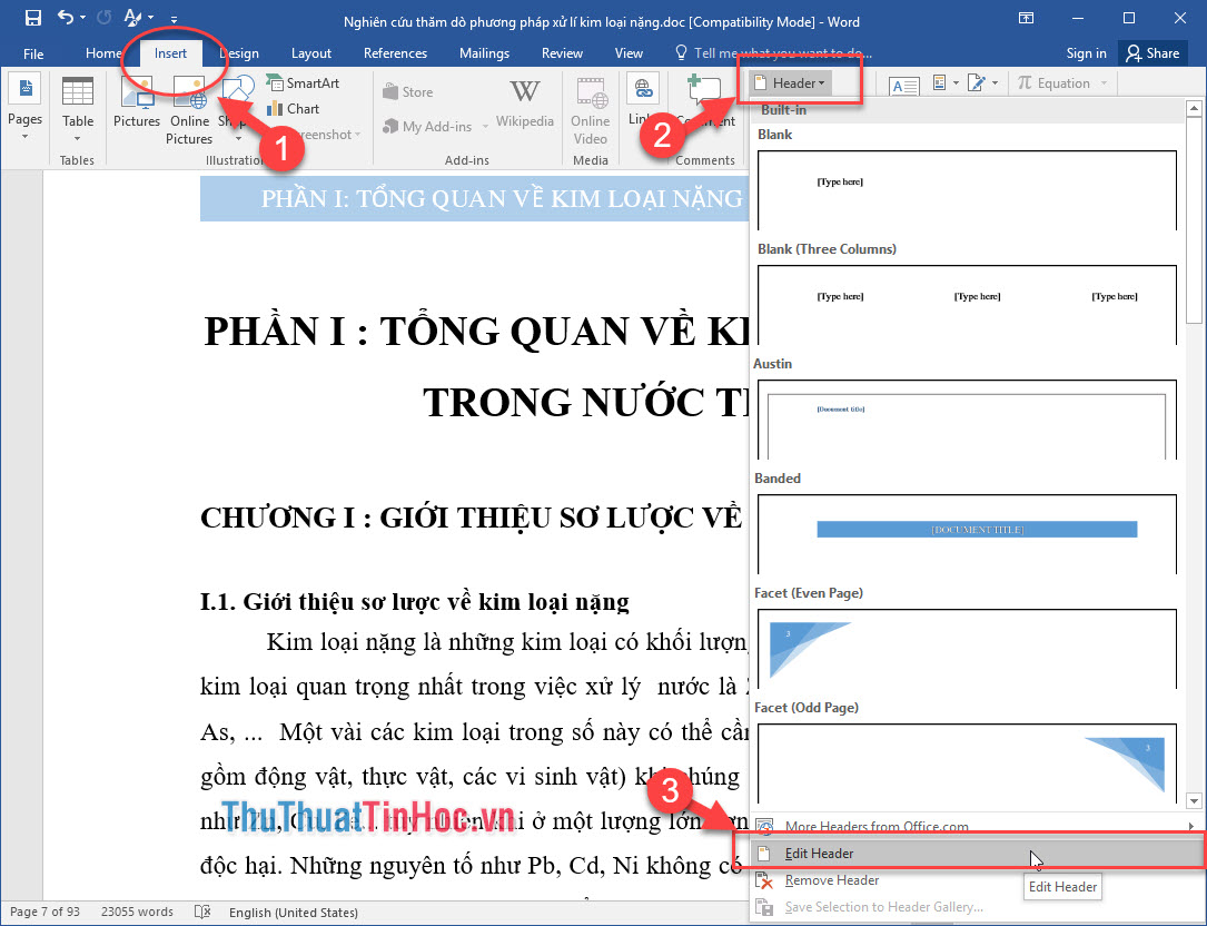 Chỉnh sửa cho header