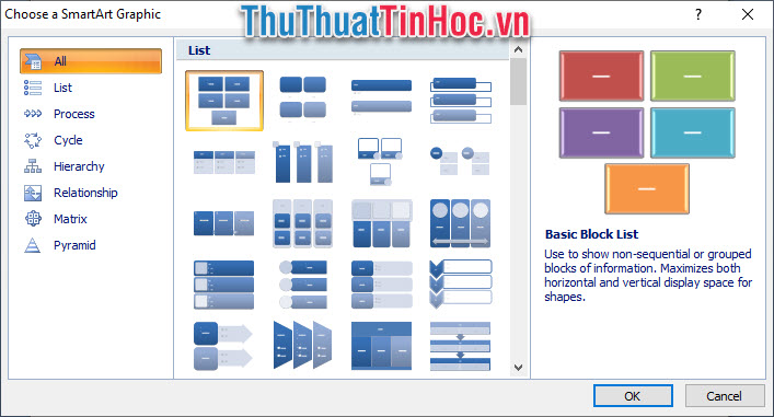 Word hỗ trợ 8 dạng sơ đồ