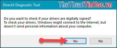 Cửa sổ thông báo hiện lên - chọn Yes